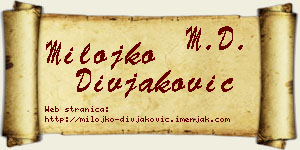 Milojko Divjaković vizit kartica